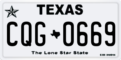 TX license plate CQG0669