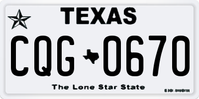 TX license plate CQG0670