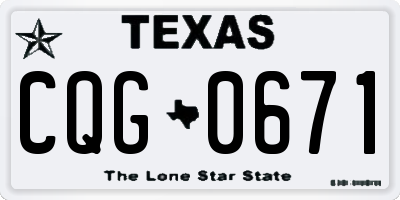 TX license plate CQG0671