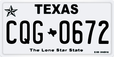 TX license plate CQG0672