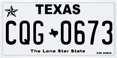 TX license plate CQG0673