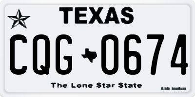 TX license plate CQG0674