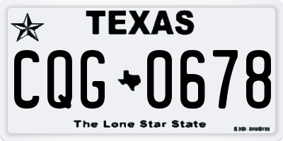 TX license plate CQG0678