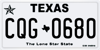 TX license plate CQG0680