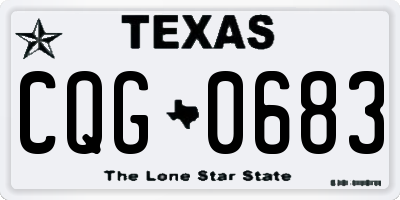TX license plate CQG0683