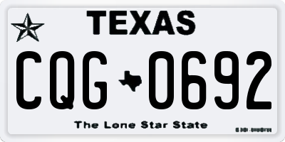 TX license plate CQG0692