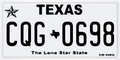 TX license plate CQG0698
