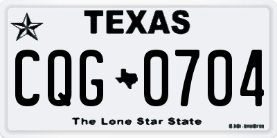 TX license plate CQG0704