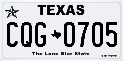 TX license plate CQG0705