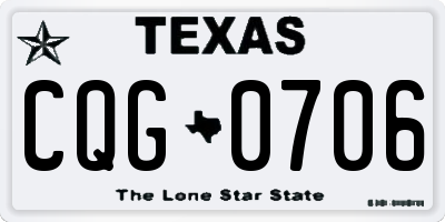 TX license plate CQG0706