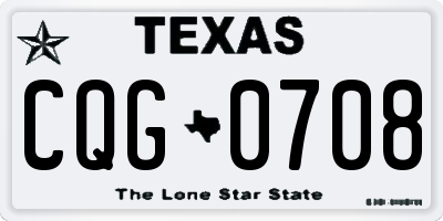 TX license plate CQG0708