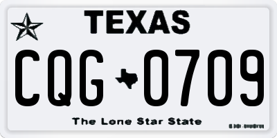 TX license plate CQG0709