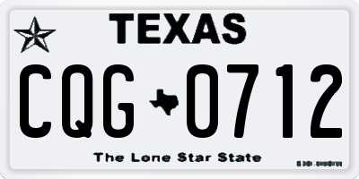TX license plate CQG0712