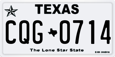 TX license plate CQG0714