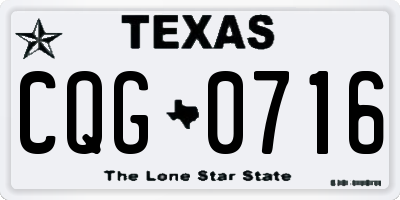 TX license plate CQG0716
