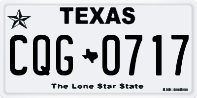 TX license plate CQG0717