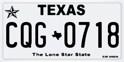 TX license plate CQG0718
