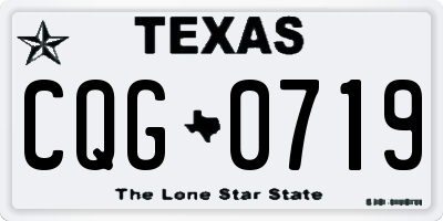 TX license plate CQG0719