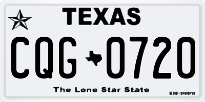 TX license plate CQG0720