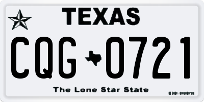 TX license plate CQG0721