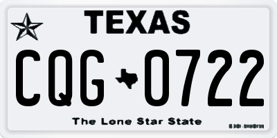 TX license plate CQG0722
