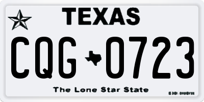 TX license plate CQG0723