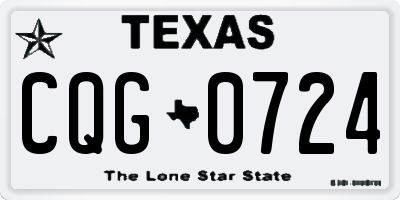 TX license plate CQG0724