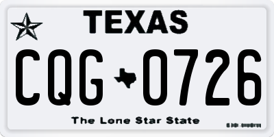 TX license plate CQG0726