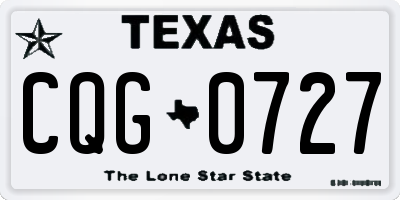 TX license plate CQG0727