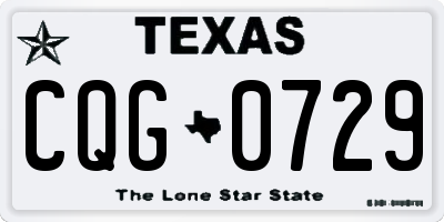 TX license plate CQG0729