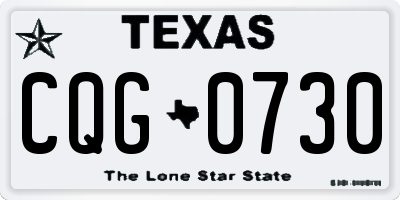 TX license plate CQG0730