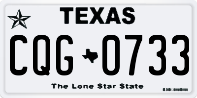 TX license plate CQG0733