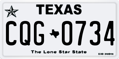 TX license plate CQG0734