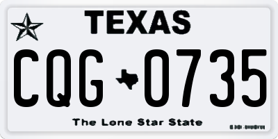 TX license plate CQG0735