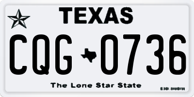 TX license plate CQG0736