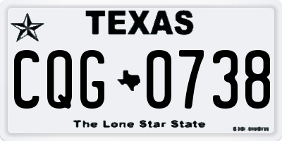 TX license plate CQG0738