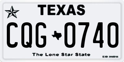 TX license plate CQG0740
