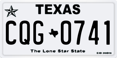 TX license plate CQG0741