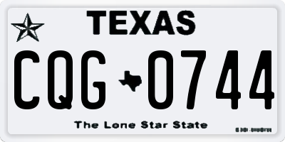 TX license plate CQG0744