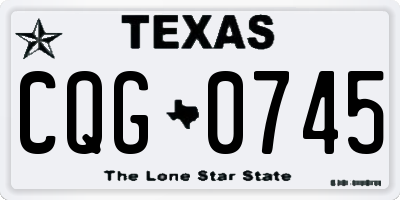 TX license plate CQG0745