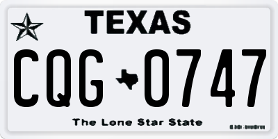 TX license plate CQG0747