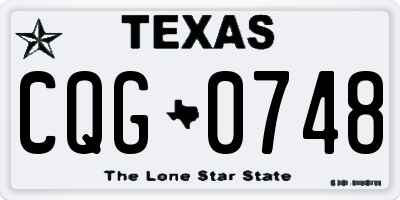 TX license plate CQG0748