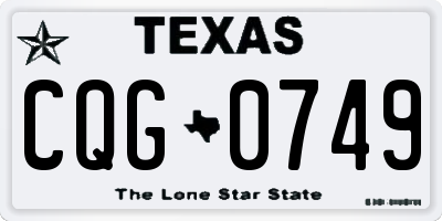 TX license plate CQG0749