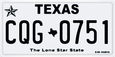 TX license plate CQG0751