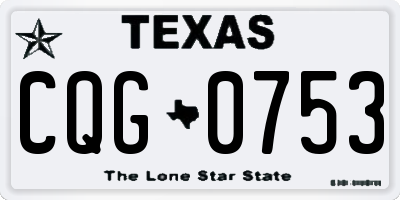 TX license plate CQG0753