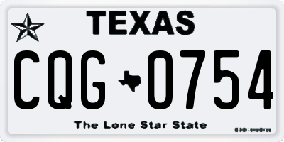 TX license plate CQG0754