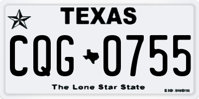 TX license plate CQG0755