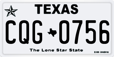 TX license plate CQG0756