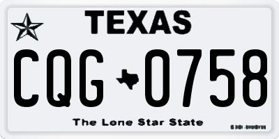TX license plate CQG0758