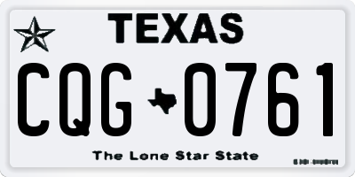 TX license plate CQG0761